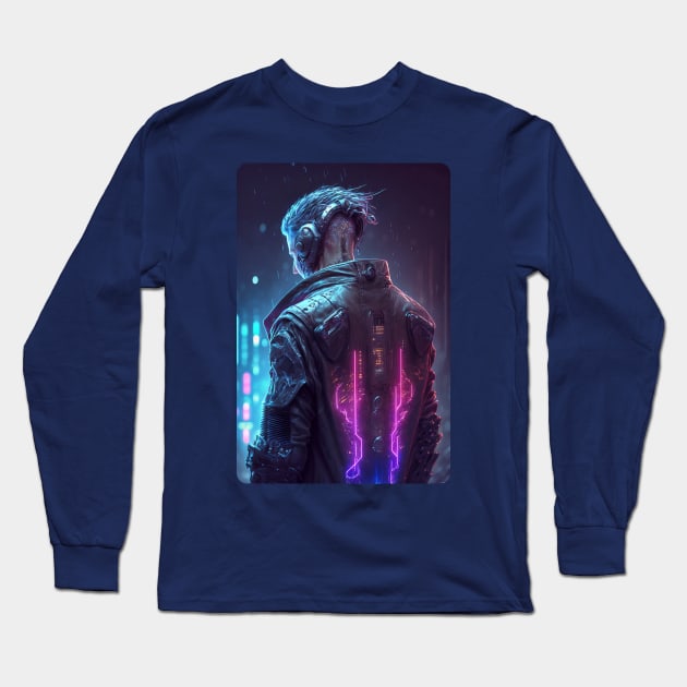 Cyberpunk Hacker Long Sleeve T-Shirt by SMCLN